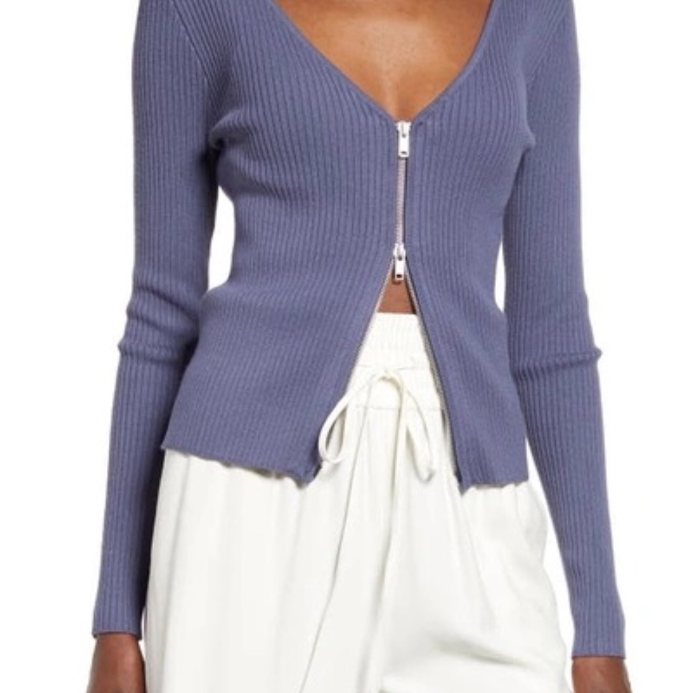 Open Edit Women's Navy Cardigan Sweater